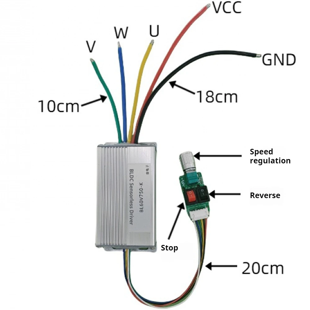 DC6-60V 삼상 DC 브러시리스 모터 드라이버 모듈 750W BLDC 브러시리스 모터 홀리스 컨트롤러 정지/역회전 속도 조절기