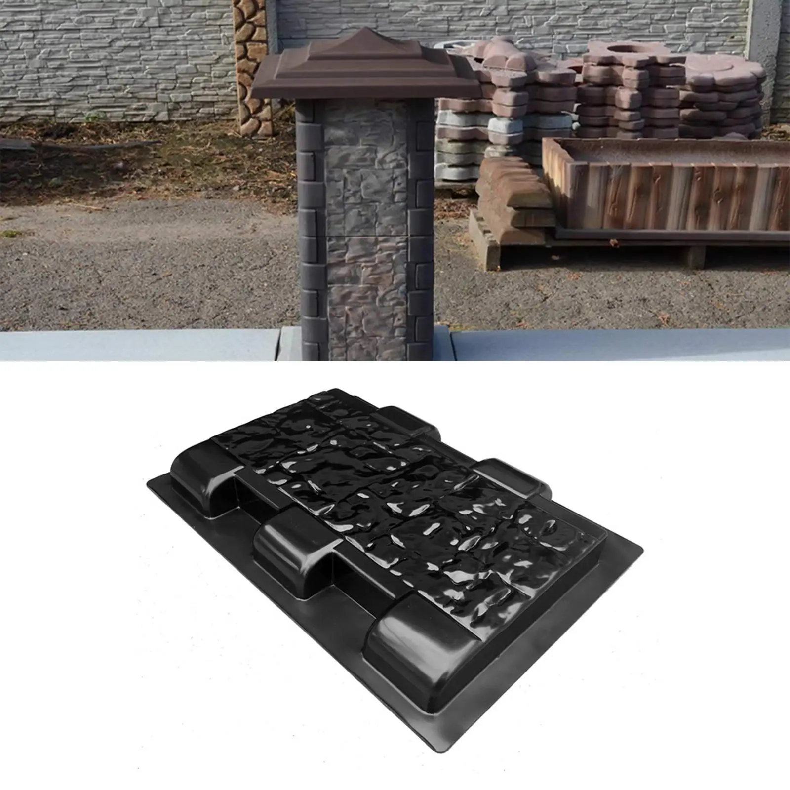 Fence Pillar Paving , Plastic Concrete Stepping Paver Brick Landscape