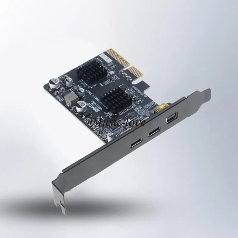 USB C 확장 카드 10Gbps 속도 2포트 전원 공급으로 203A 지원
