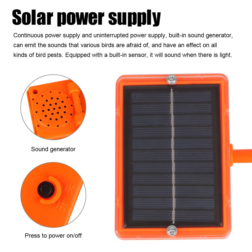 Wind-Power-Birds-Repeller-Driving-Device-for-Outdoor-Garden-360-Solar-Reflective-Bird-Repeller-Voice-Bird.jpg Szélteljesítményű Madarak Visszatelepítő Eszköz Kültéri Kerthez 360 ° Napen Átfedõ Madárcsökkentő Hang Madárriasztó - Image 3