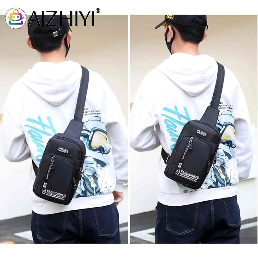 Bolso de pecho para hombre, bolsa cruzada impermeable, multifunción,  antirrobo, de viaje, de hombro, con carga USB, 2023 - AliExpress