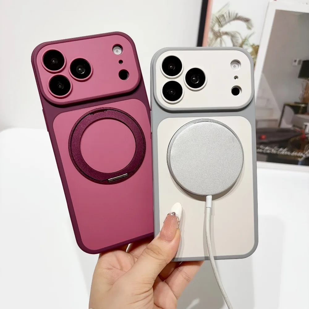 Deluxe Matte Magnetic Phone Case with Kickstand and Magsafe-Compatible Holder