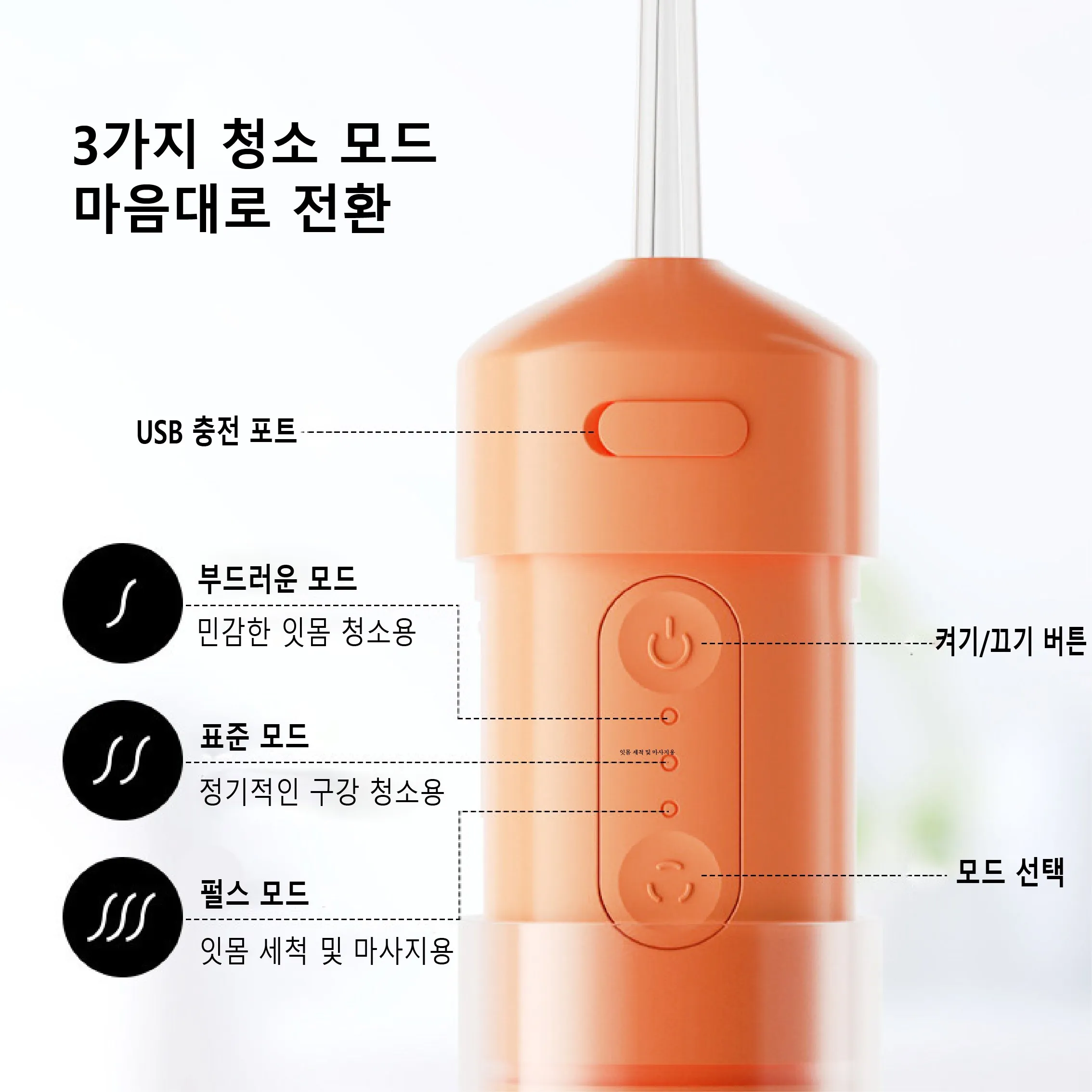 KKGTL 휴대용 무선 청소 기계(4개 노즐 텔레스코픽 디자인 포함) - 칫솔 살균기 클리너