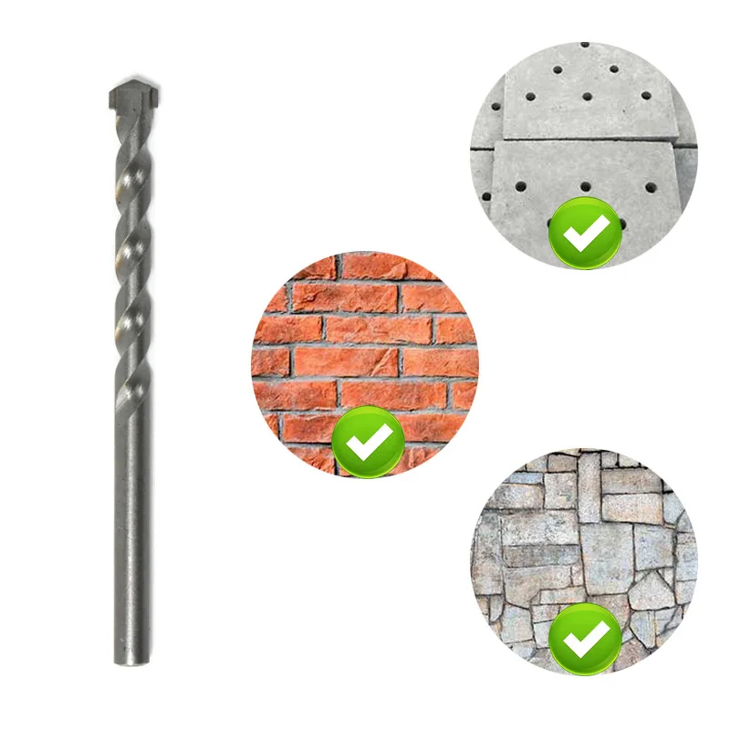 Wall Drill Bit Set 3/8PCS 3 5 6 8 10mm Masonry Drill Bit Carbide Tipped Gun for Brick Concrete Marble Tile Stone Drilling
