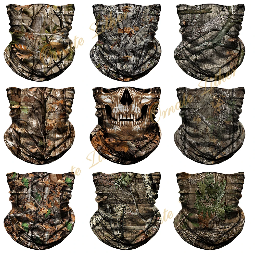 3D Camouflage Skull Solid Bandana Buffs Neck Gaiter Headband