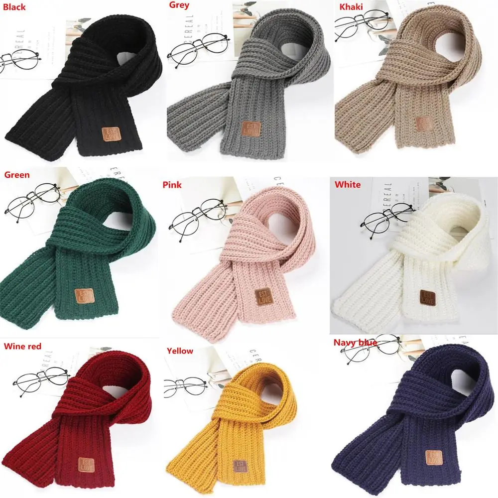 Winter Soft Thick Knitted Scarf Warm Neck Warmer Kids Scarf