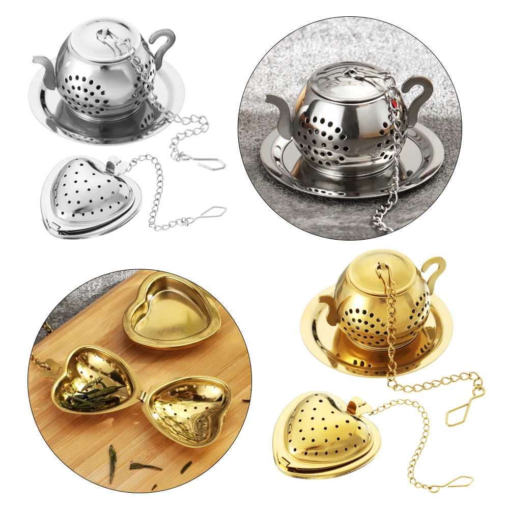 Description Picture 3 of itemHigh Quality Tea Infuser Portable Stainless Steel Tea Strainer Loose Leaf Tea Ball Steeper 3D Heart Shape Teapot Teaware