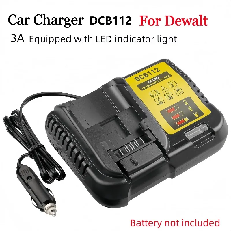 DeWalt 12V/20V 리튬 이온 배터리용 휴대용 DCB112 차량용 충전기, D..