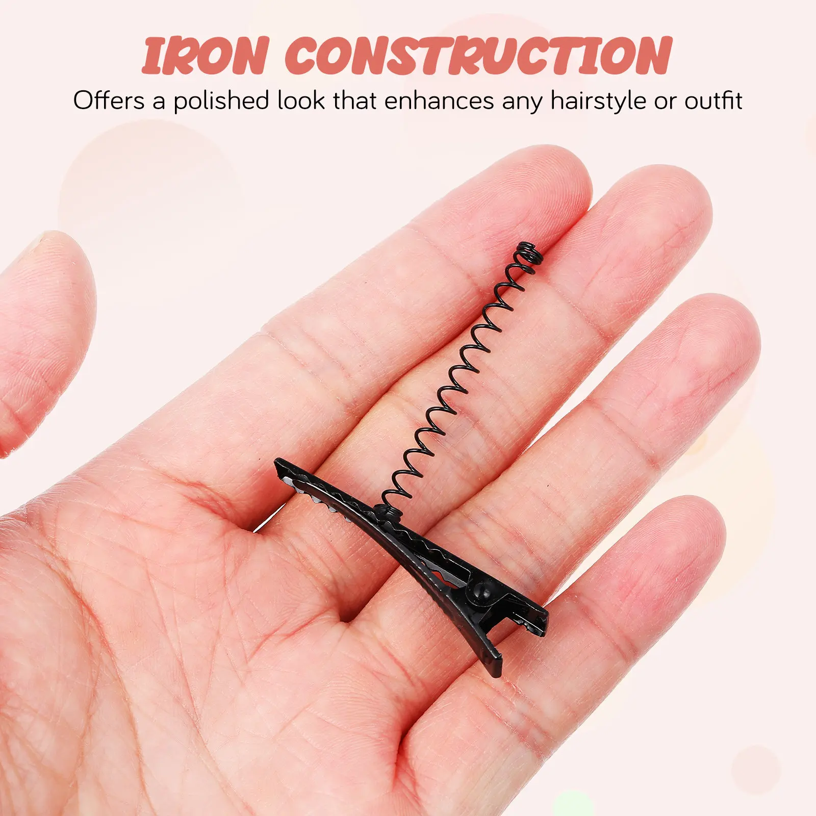 100Pcs 어린이 크리 에이 티브 헤어 스타일링 클립 금속 스프링 오리 빌 머리핀 소녀를위한 DIY 액세서리 머리핀