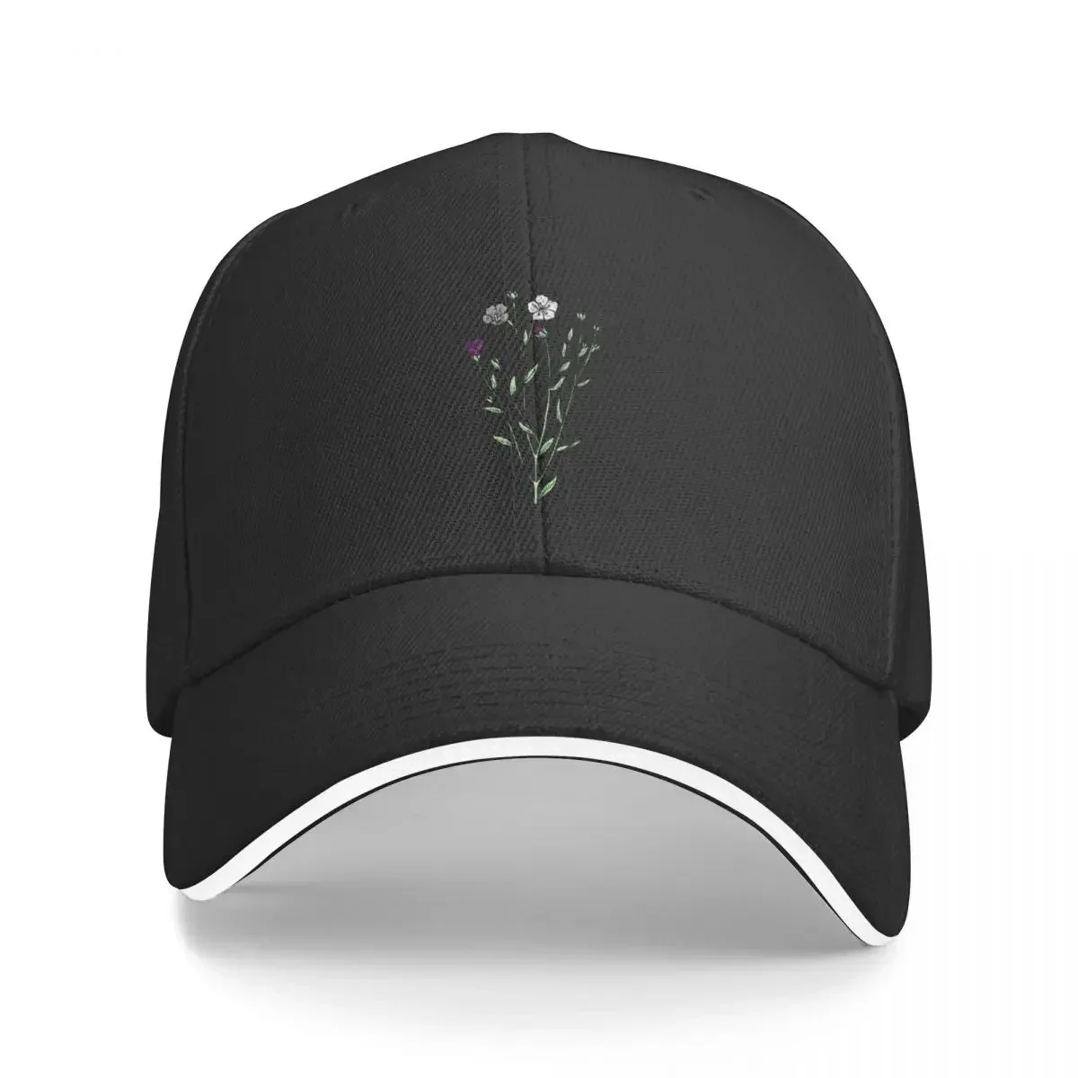 Subtle Asexual Pride Flax Sprig Baseball Cap Hat Man Luxury Rugby Woman Hats Men's