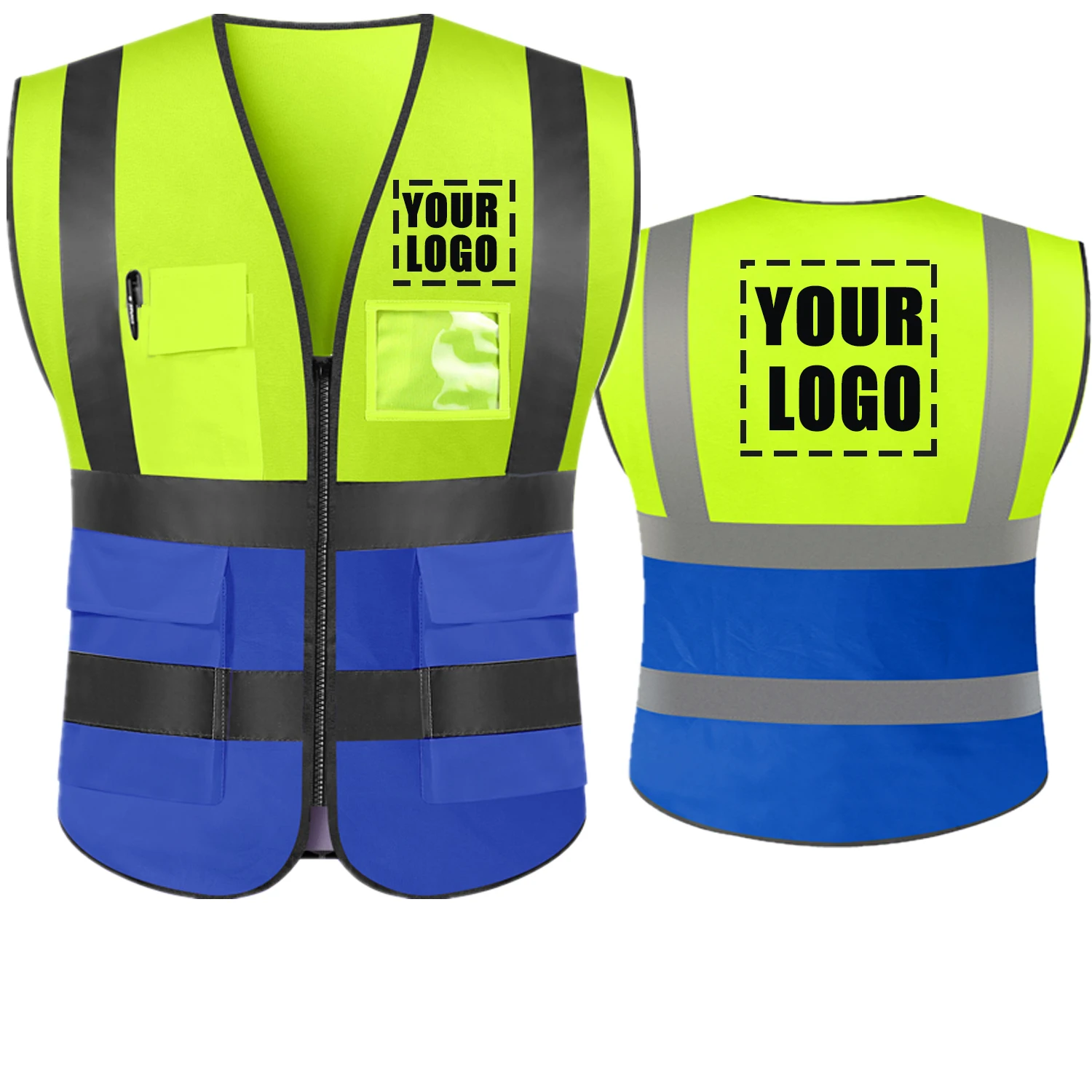 

Custom Your Text Logo High Visibility Security Working Reflective Vest Personalized Construction Traffic Outdoor Cycling Wear