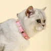 Cute Cat Collar Soft Leather Pet Collars For Small Dog Kitten Puppy Necklace Cat Accessories  Star Moon Rivets Decoration XS-M 2