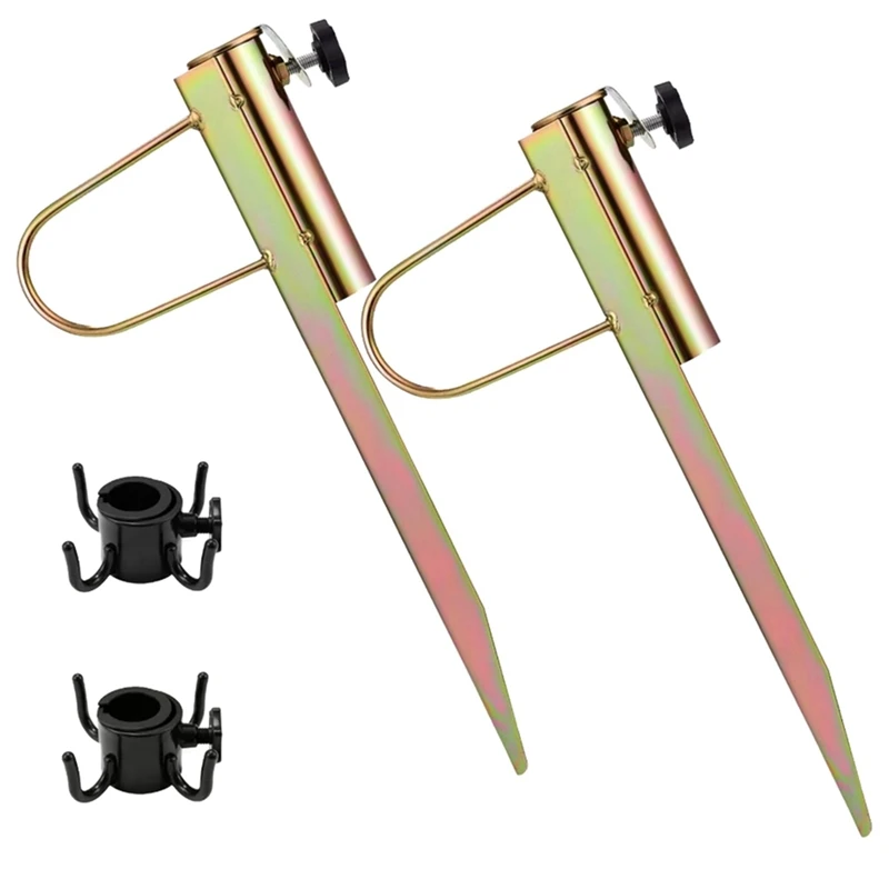 

2 PCS Patio Umbrella Stand Holder Beach Umbrella Sand Anchor Metal Beach Umbrella Holder For Beach Umbrella With Hook