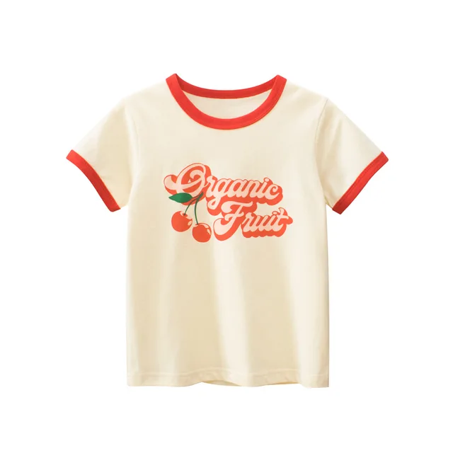 Детская футболка От 2 до 8 лет, одежда для маленьких девочек, летний топ для младенцев, хлопковая футболка с коротким рукавом, повседневная детская футболка, наряды рубашек 1