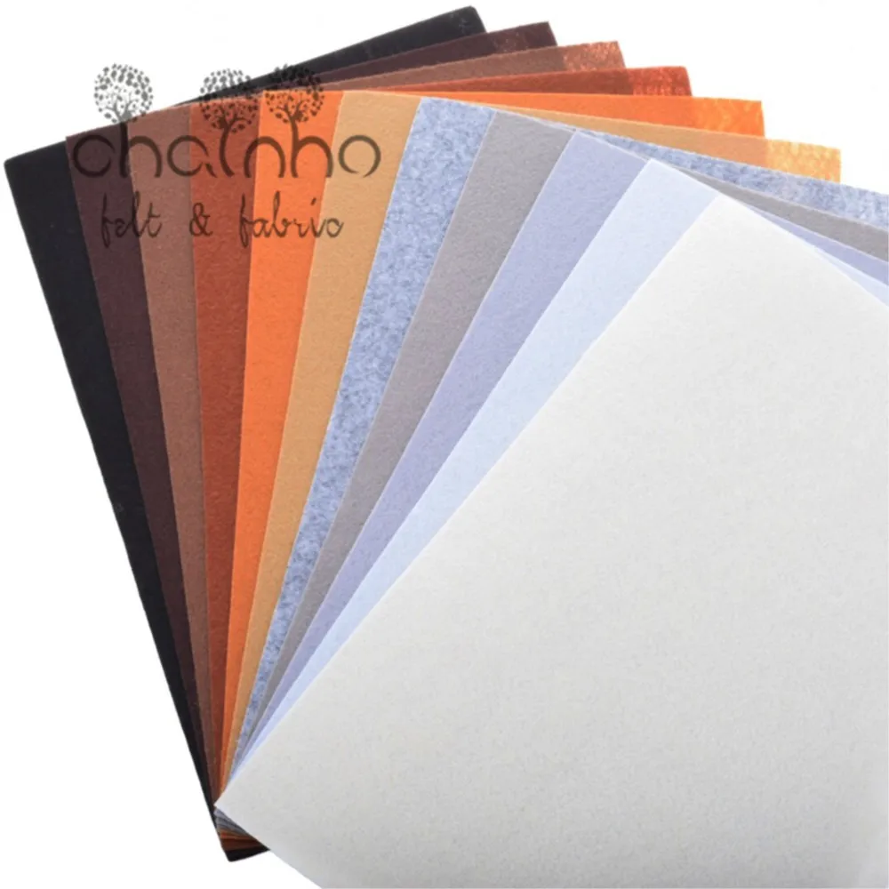 Chainho,Polyester Non-Woven Felt Fabric,Thickness 1mm,DIY Sewing Material,Toys Cloth,10x15cm/Piece,40Pieces,Mix Color(No Repeat)