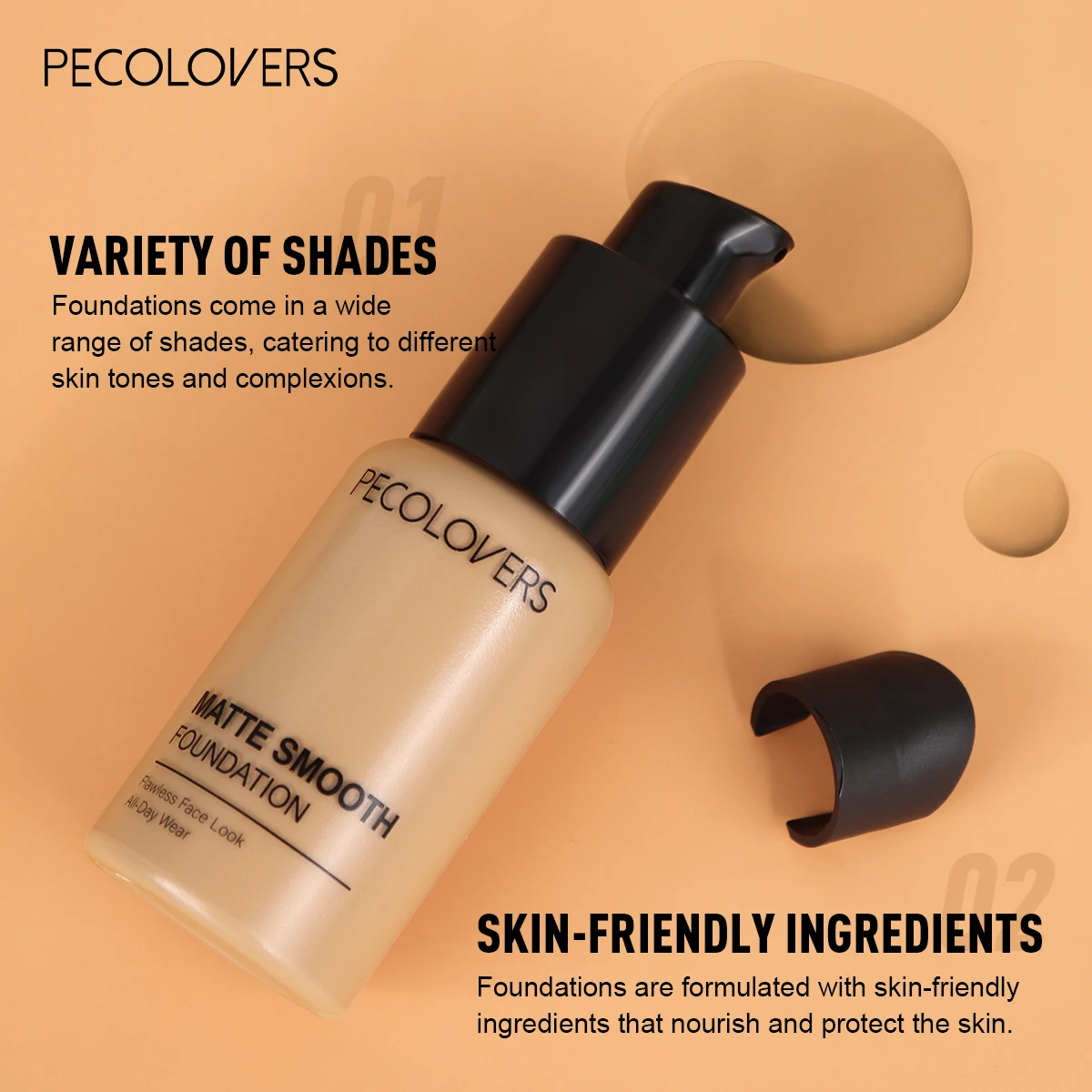 Description Picture 6 of item1PC Full Coverage, Covering Dark Circles, Natural,Concealer, Matte, Non-sticky, Liquid Foundation, Suitable for All Skin Types