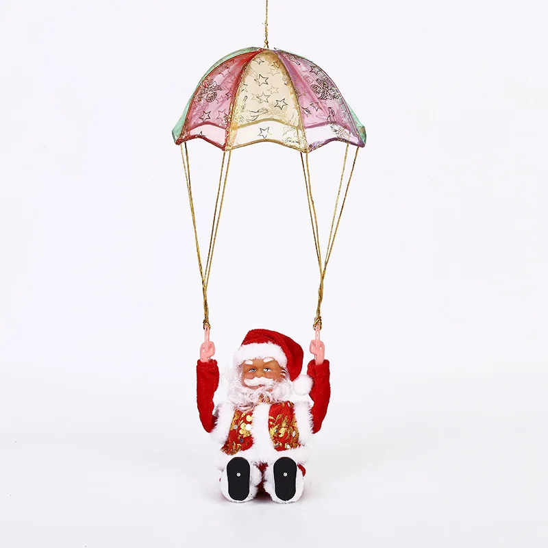 Christmas Electric Santa Claus Climbing Rope Plush Doll Creative Music Xmas Tree Decor Birthday festival Kids gifts Toys 3
