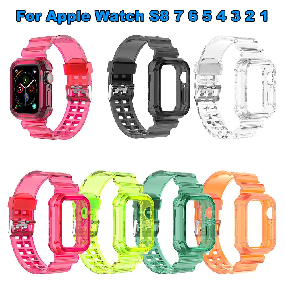 

Silicone Band For Apple Watch S8 7 6 5 4 3 2 1 Wrist Strap Smart Bracelet Sport Replacement Watch Straps Wristband Accessories