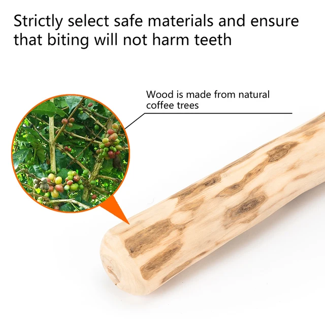Tige de broyage des dents de chien, jouet à mâcher en bois, café naturel, bâton à croquer, résistant aux morsures, jouet pour soulager l'anxiété, fournitures pour animaux de compagnie 5