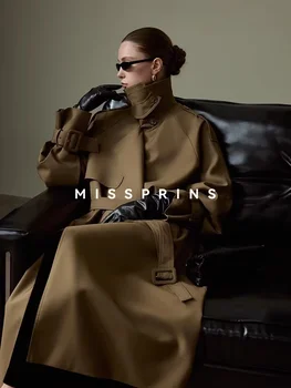 Lautaro Women’s Khaki Trench Coat 1