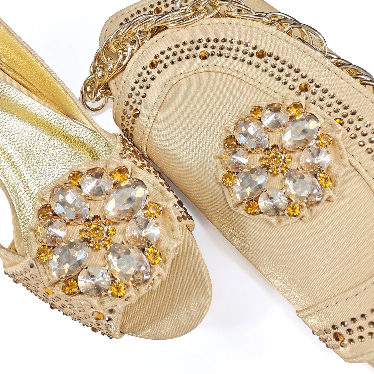 Newest Gold Color Mature Style Party Wedding Peep Toe High