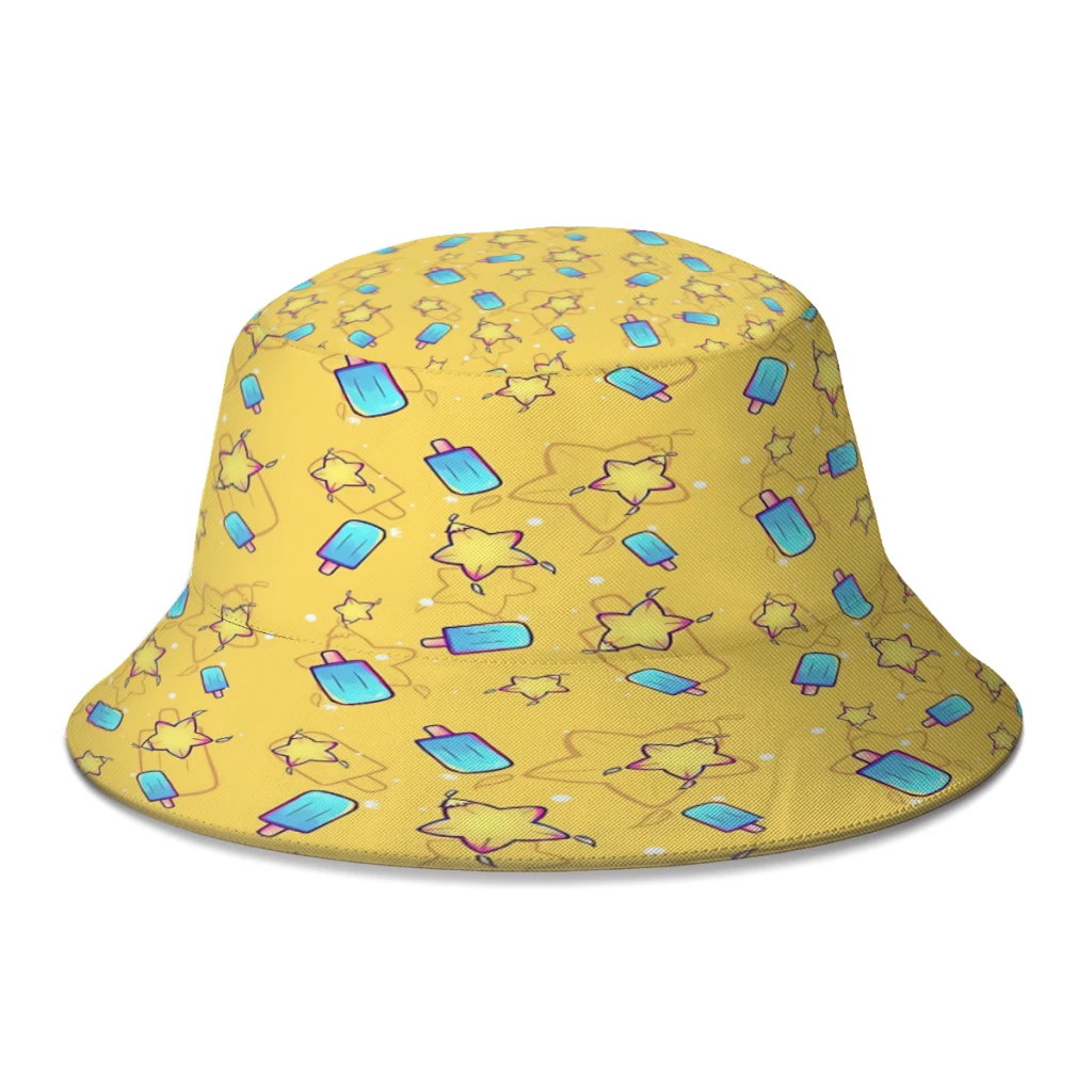 Kingdom Hearts Seasalt E Paopu Pattern Game Cappello Da Pescatore Per Donna Uomo Adolescente Cappelli Da Pesca Pieghevoli Bob Panama Cap Streetwear