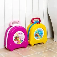Portable Potty Training Toilet with Cartoon Pattern, Covers for Camping, Car, Outdoor Use Foldable Travel Potty Seat for Kids 2