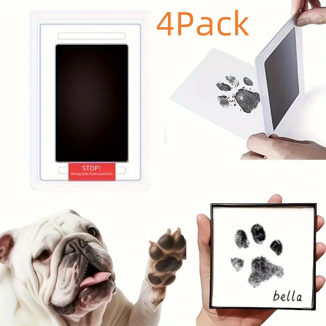 4Pack Pet Pawprint Ink Pad For Dogs & Cats Pet Footprint Pad For Memorizing Memorial Supplies ink pads
