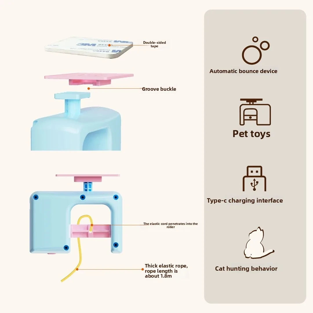 لعبة معلقة على الباب الذكي الكهربائية من Cat Yo-Yo، لعبة قطط للترفيه الذاتي والمتعة، قطعة أثرية تسلية للقطط