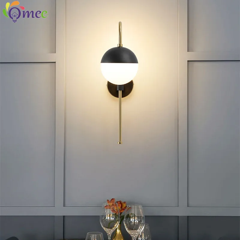 Modern Led Wall Lamps Glass Ball Living Bedroom Bedside Stair Wall Sconce Dining Kitchen Home Indoor Lighting Fixtures Lights