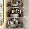 Corner Shower Caddy Adhesive Drilling Installation Options Upgraded Rustproof Alumminum Spacious Bathroom Organizer Matt Black 1