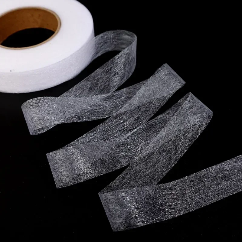 Self adhesive tape Self adhesive fabric tape Clothing auxiliary fabric 60/120M Double Sided Adhesive Non-woven Fabric Pants Hem Tapes Edge Short Paste Tape DIY Tools Jean Clothes Shorten Size Sewing