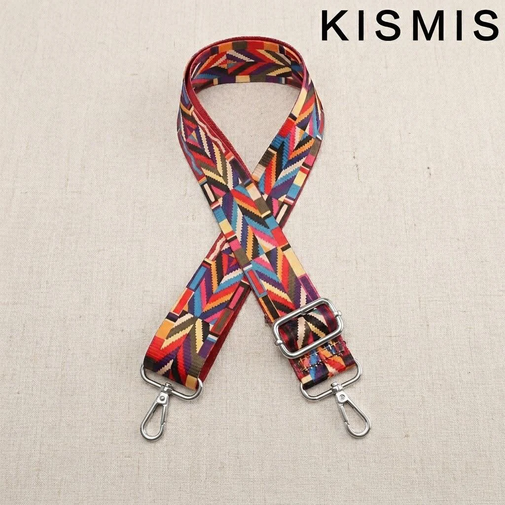 Embroidered Colorful Nylon Crossbody Strap for Women - Adjustable Fashion Shoulder Bag Accessory