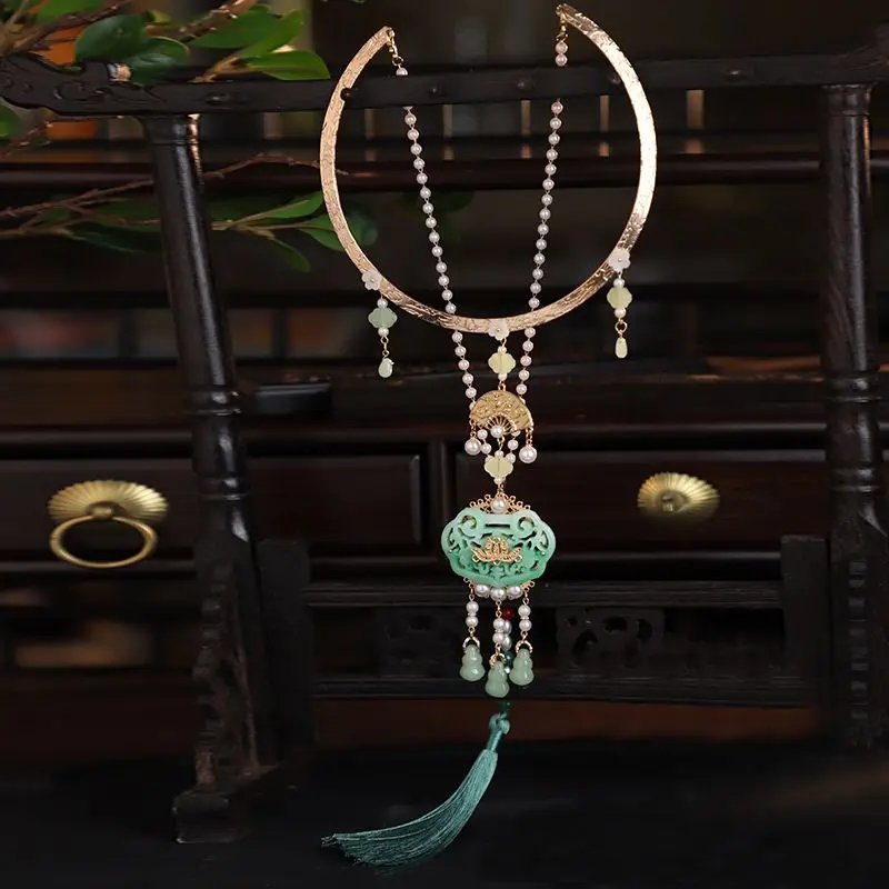 

Luxury Women Necklace Ruyi Pendant Jewelry for Hanfu