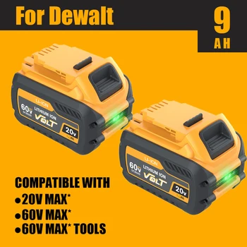 60V 9000mAh Dewalt DCB609 배터리 교체 용 리튬 이온 배터리 DCB200 DCB606 DCB205 DCB206 DCB209 DCB182 전동 공구 배터리