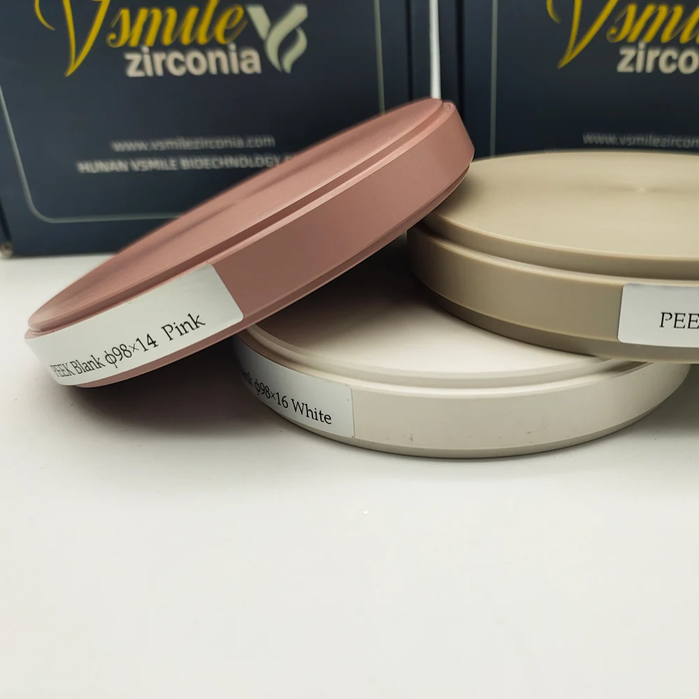 Vsmile Pink Nature 98Mm Peek Dental Cad Cam Materiale Per Restauri Parziali E Rimovibili Per Protesi Completa