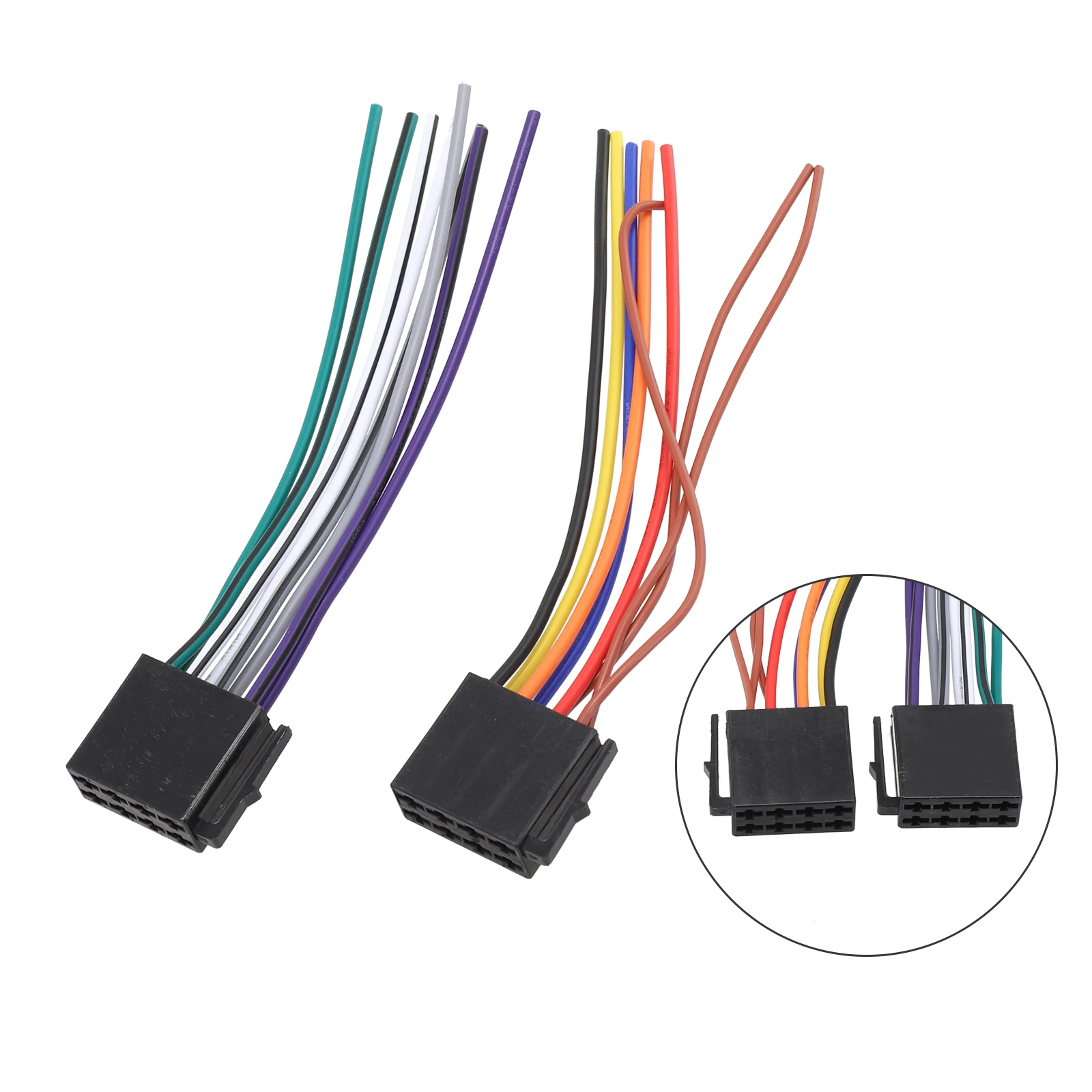 

2Pcs Universal Wire Harness Adapter Female ISO Wiring Harness Car Radio Adaptor Car Navigation Machine Connector Wire Plug Kit