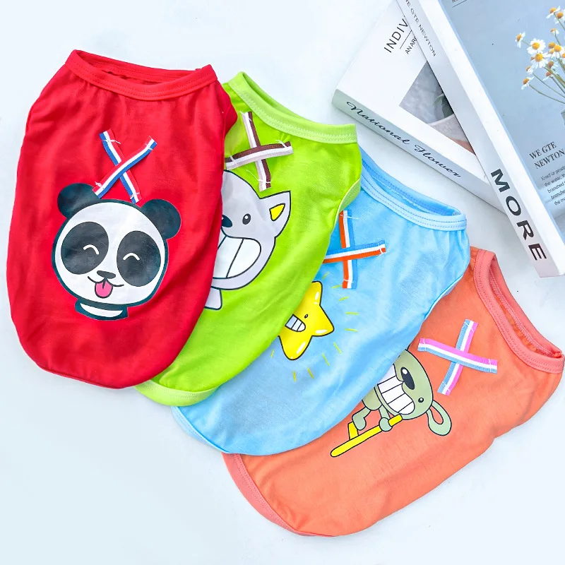 

Spring and Summer vest with ribbon for dog and cat, pet clothes, pet supplies, cooling vest, new design
