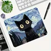 Starry Night mouse pad with cute black cat, study and office use, office accessories, rectangular workstation pad - durable, wat 2