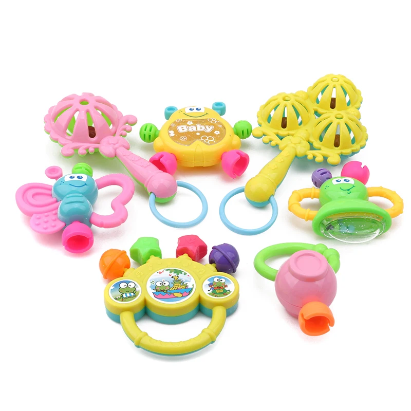 

7Pcs/Lot Infant Baby Toys Rattles Newborn Kids Hand Bell Children Developmental ABS Games Baby Toys 0-12 Months High Quality New