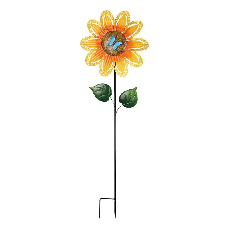 

Yard Spinner Iron Windmill For Outdoor Lawn Garden Patio Inserts Wind Sculptures Garden Decor For Patio Courtyard Outdoor Lawn