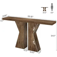 Farmhouse Entryway Table Rustic Brown