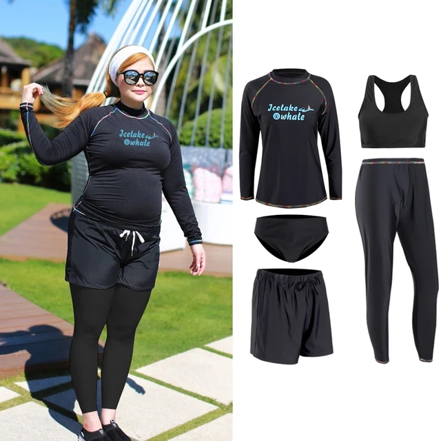 Women Long Sleeve Rash Guard Built in Bra Sun Protection Swim Shirt /Tights Bathing  Suits Swimsuit Top/Bottoms Dive Skin Tankini - AliExpress