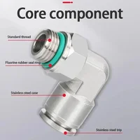 10Pcs 304 Stainless Steel Pneumatic Hose Fitting PL Air Tube Connector 1/8 1/4 3/8 1/2 Quick Release Pipe Fittings 4mm 6mm 8mm 3