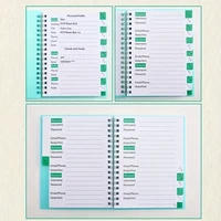 A6 MINI Size Spiral Password Keeper Book With Alphabetical Tabs Notebook Notepad Notebooks Writing Pads Office School Supplies 2