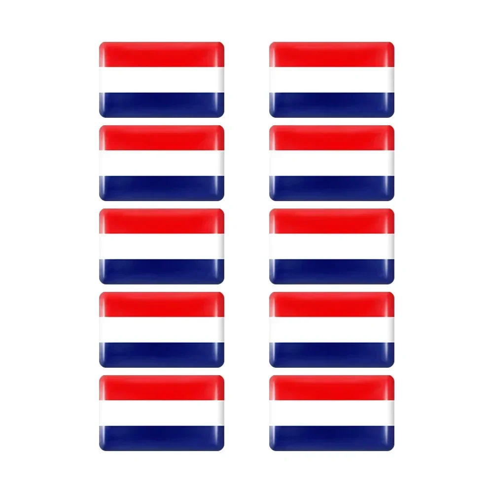 10pcs Epoxy Flag Car Stickers Set