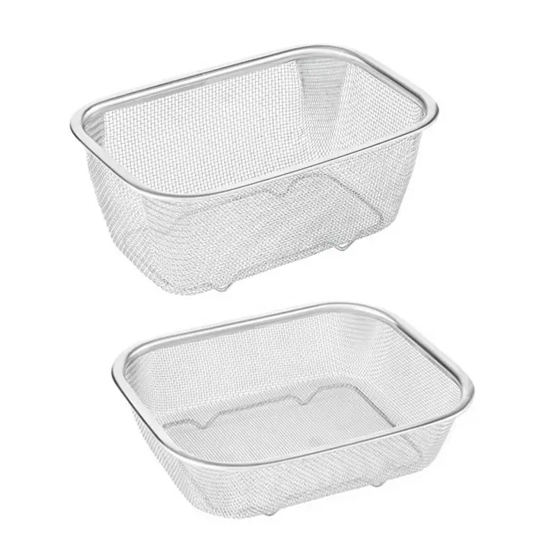 

Stainless Steel Wire Fine Mesh Oil Strainers Wire Basket Fine Mesh Strainer Rice Washing Bowl Vegetable Fruit Colander Strainer