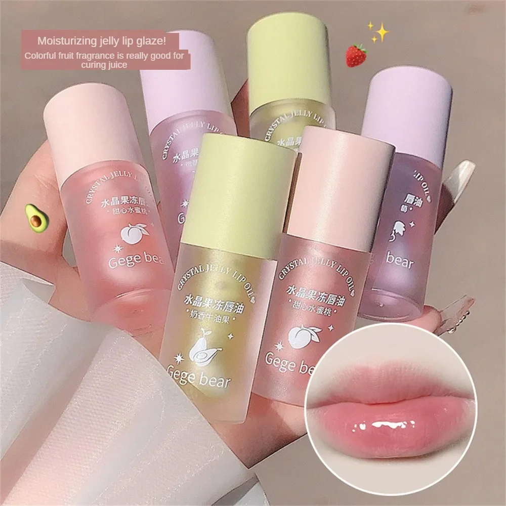 

4g Crystal Jelly Lip Oil Hydrating Lip Coat For Lipstick Lip Gloss Tinted Clear Lip Plumper Serum Lip Care Fruit Lip Balm