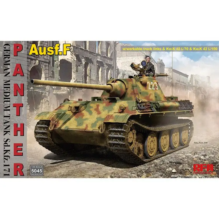 

Ryefield Model kit RM5045 1/35 PANTHER Ausf.F GERMAN MEDIUM TANK Sd.kfz.171