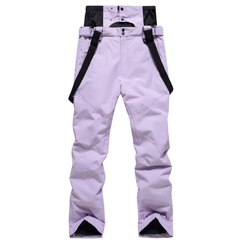 New Men Women Suspenders Ski Pants Windproof Waterproof Warm Couple Snow Trousers Winter Ski Snowboard Pants Waist Protection 3